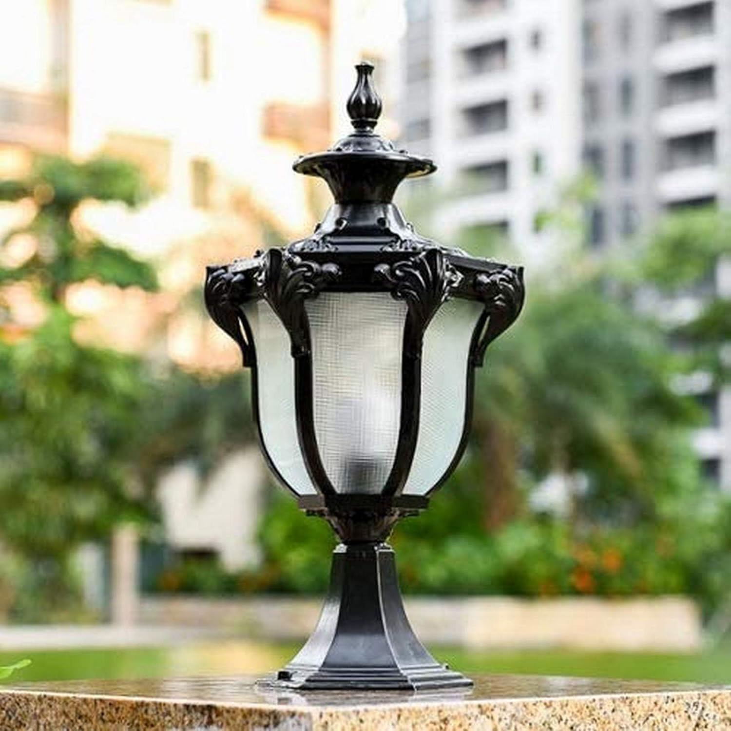 European Column Lights Outdoor Electric Post Lamp Garage Terrace Gazebo