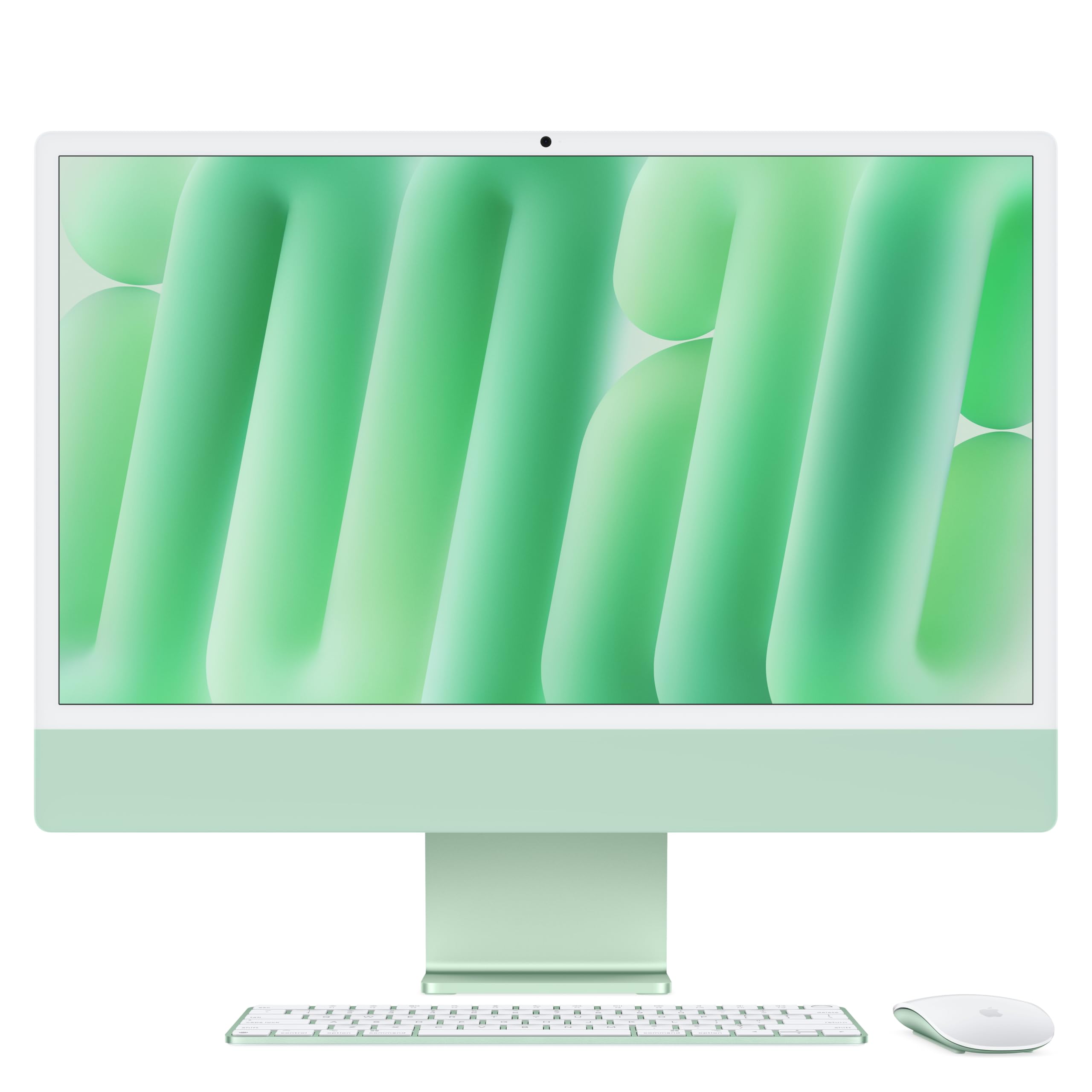 Apple iMac All-in-One Desktop-Computer mit M4 Chip mit 10 Core CPU und 10 Core GPU: 24" Retina Display, 24 GB gemeinsamer Arbeitsspeicher, 512 GB SSD Speicher, passendes Zubehör; Grün