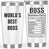 Breezy Valley Boss Mug Tumbler, Boss Gifts for Women Men Female Male - Gifts for Boss, Happy Bosses Day Gift Ideas, Worlds Best Boss Manager Appreciation Gifts for Him Her, Funny Boss Coffee Cup