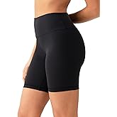 YUNOGA Womens RibFlex High Waisted Ribbed Biker Shorts 6/8 inches - Tummy Control Spandex Yoga Workout Athletic Shorts