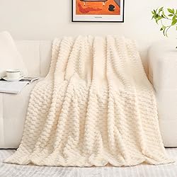 Puncuntex Cream White Throw Blanket 60"×80" inches