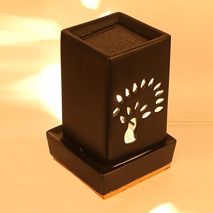 Pure Source India Electric Aroma Diffuser Squire Shape Black Color Matte Finish and 10 ML