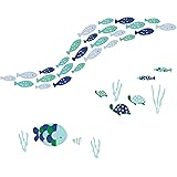 Lambs & Ivy Oceania Aqua/Blue Aquatic Fish Wall Decals/Stickers