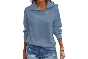 RANPHEE Womens Zipper Sweatshirt Turtleneck Long Sleeve Casual Loose Fit Pullover Sweater Fall Quarter-Zip Hoodies