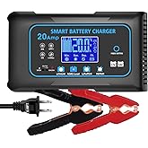 20 AMP Battery Charger, 12V/24V Lead-Acid, Lithium, LiFePo4 Smart Battery Charger, Trickle Charger, Fully Automatic Chargers 