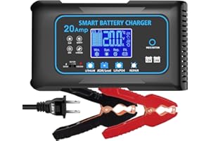 20 AMP Battery Charger, 12V/24V Lead-Acid, Lithium, LiFePo4 Smart Battery Charger, Trickle Charger, Fully Automatic Chargers 