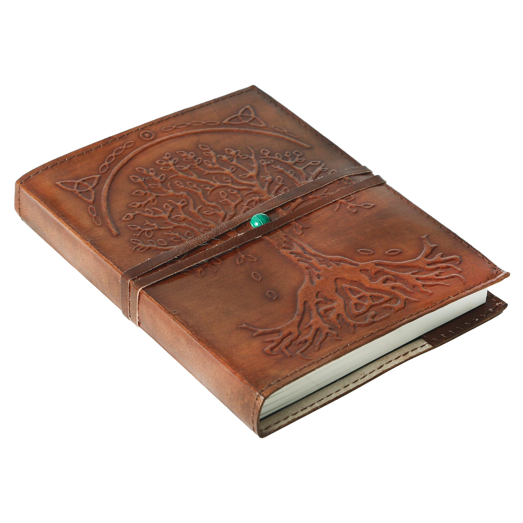 Leather Journal in Brown 7x5 Refillable Lined Paper Tree of Life Handmade writing Notebook Diary Leather Bound Daily Notepad for women and men Writing pad for Artist Sketch
