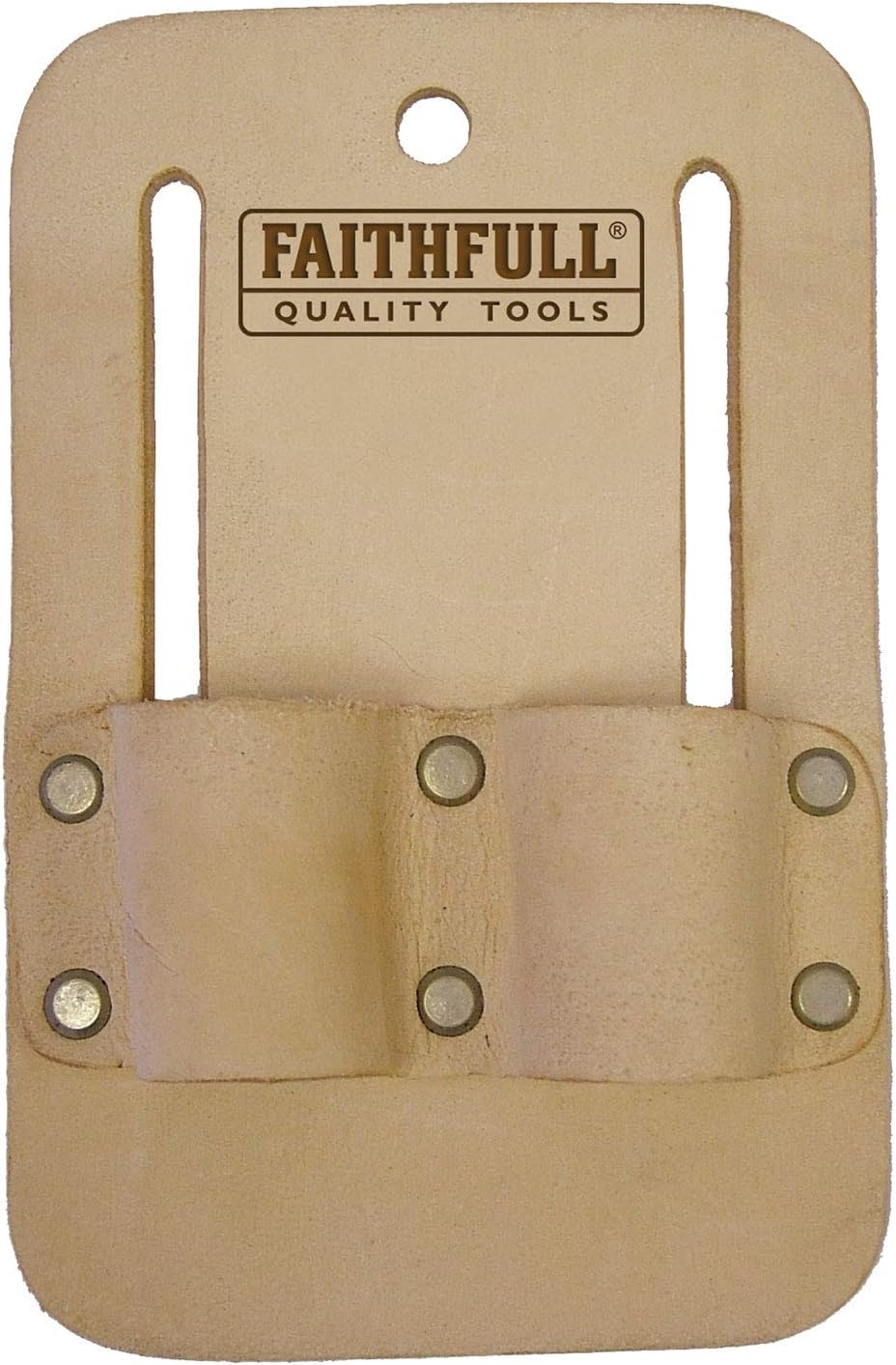 Faithfull Tan Leather Double Loop Scaffold Spanner Holder Tool Belt