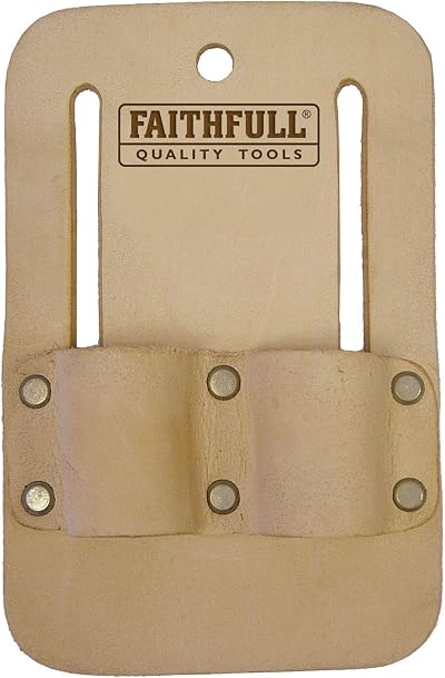 Faithfull Tan Leather Double Loop Scaffold Spanner Holder Tool Belt