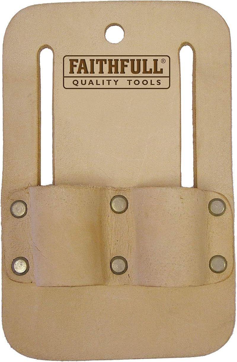 Faithfull Tan Leather Double Loop Scaffold Spanner Holder Tool Belt