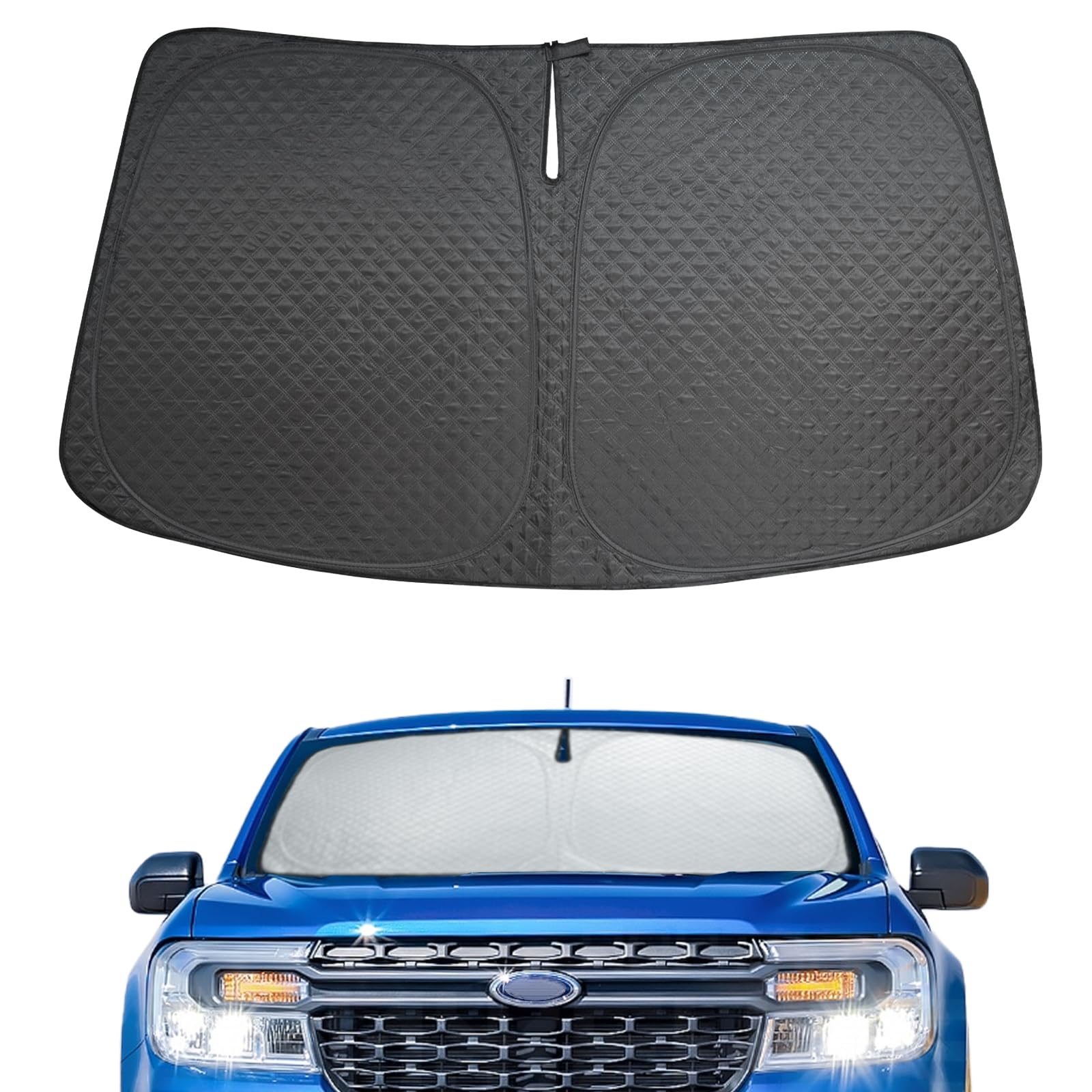 Photo 1 of 5 Layers Thick Car Windshield Sun Shade for Ford Maverick 2022-2024 Pickup Truck - Front Window Sunshade Sun Visor Accessories - Protector Vehicle Reflect UV Sun and Heat