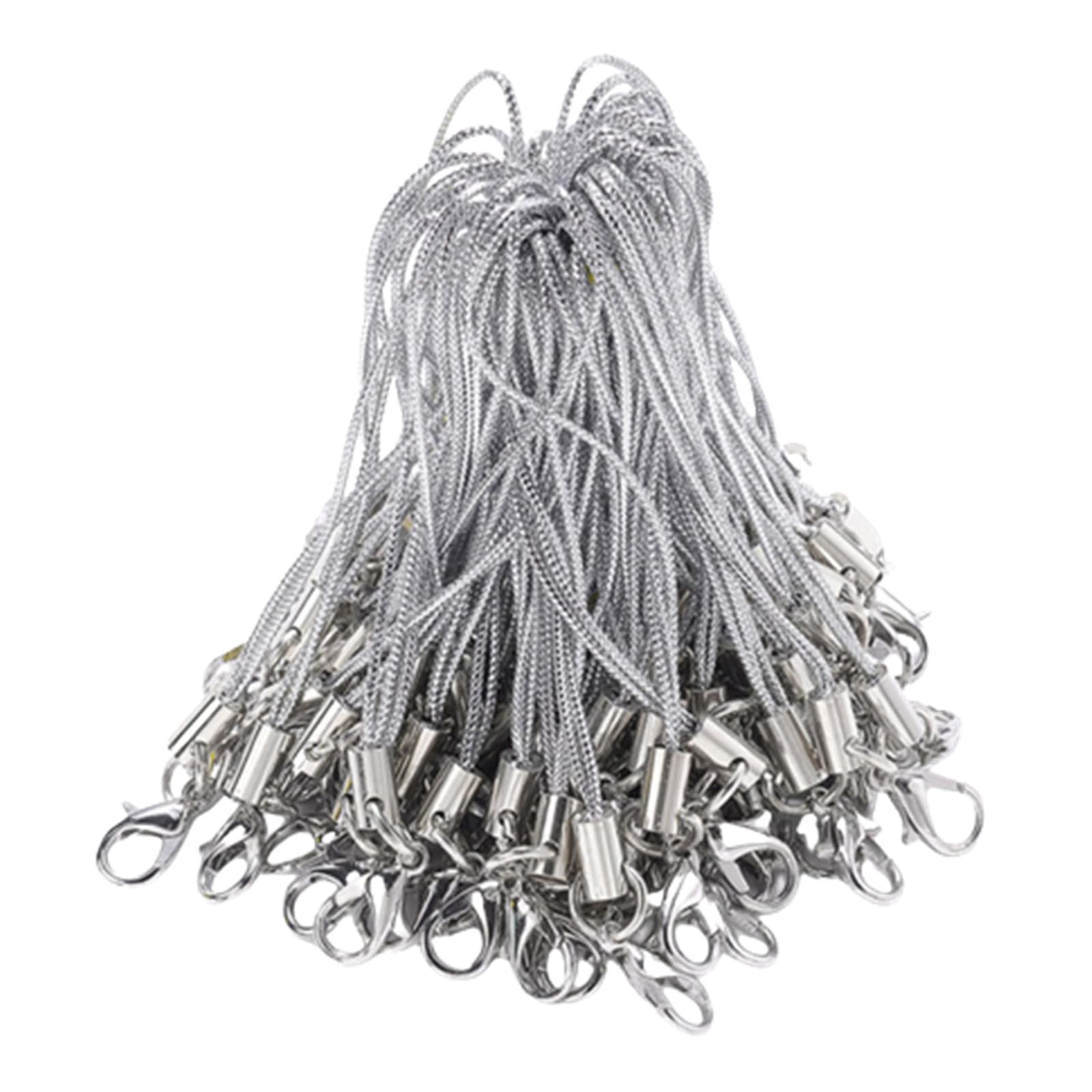 Symphonyw Charm Straps, Lobster Clasp Mobile Phone Lanyard Ropes Cords DIY Jewelry Accessory (SILVER)