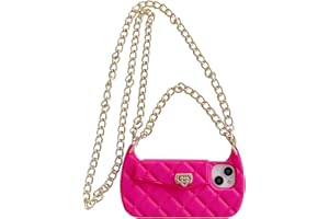 Yatchen for iPhone 13 Pro Wallet Case ,Crossbody Phone Case with Metal Lanyard Strap Cute Purse Case Flip CPinkit Card Holder Soft Silicone Girls Lady Handbag Case for iPhone 13 Pro Pink