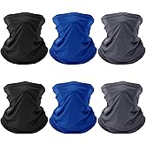 6 Pack Neck Gaiter for Men Women Gator Summer UV Dust Mask Cooling Neck Gaiters Face Cover for Sun Protection Scarf Bandana