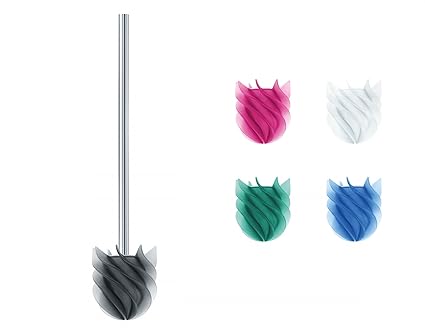 Sanwood 1240558 WATERCLOU innovative WC-Bürste ohne Borsten Toilettenbürste aus Silikon Edelstahl-Stiel rostfrei - grau