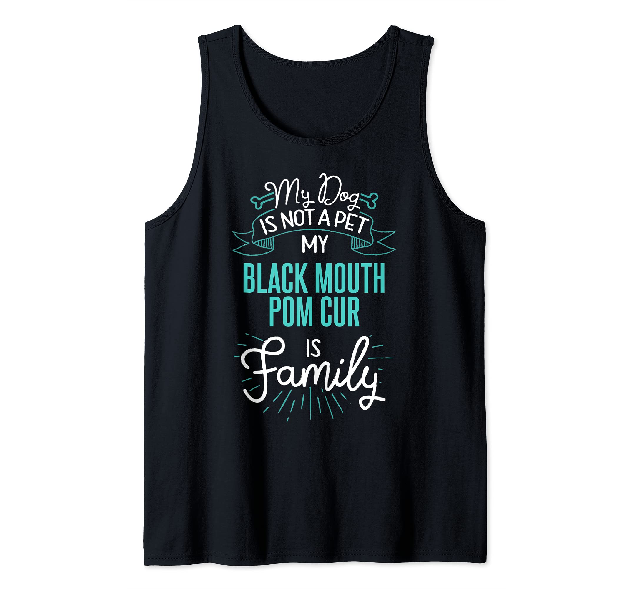 Cute Black Mouth Pom Cur Design Family Dog Giftn Tank Top