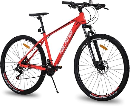 Amazon Hiland 29インチ マウンテンバイク メンズ 大人用 自転車 アルミニウム 油圧ディスクブレーキ 16速 18インチ ロックアウトサスペンションフォーク付き アーバンコミューター シティレッド Hh Hiland マウンテンバイク