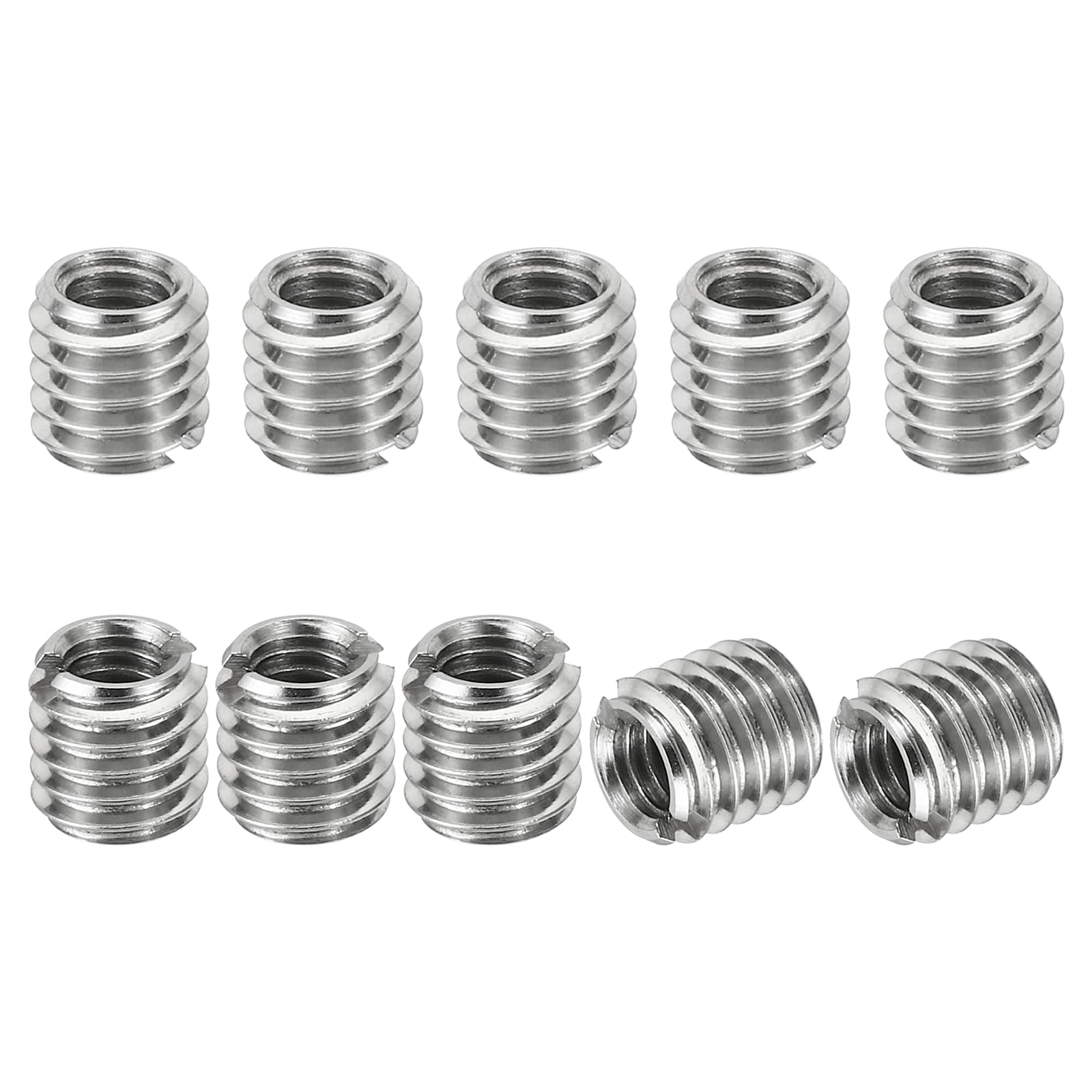 PATIKIL Thread Adapters Sleeve Reducing Nut, 10 Pcs M6*1 Male to M4*0.4 Female Repairing Insert Nut Screw Reducer Conversion Stainless Steel Fastener 6mm — image 1