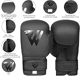 WFX Kids Boxing Gloves 6 Oz Matte Black for Boys & Girls Training MMA Kickboxing view 3