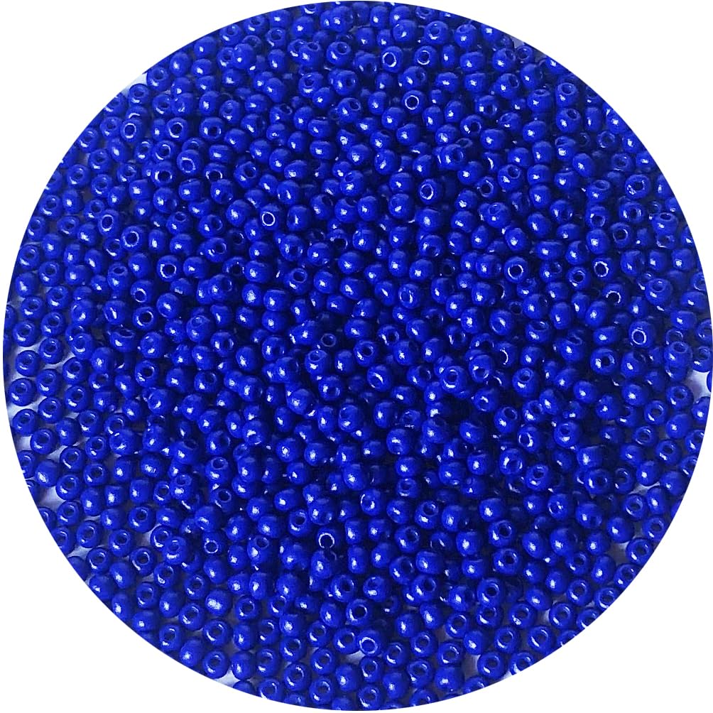 Bala&Fillic Size 3mm Dark Blue Color Seed Beads 4000pcs/100 Grams, 8/0 Round Glass Craft Beads for Making Jewelry Earring Bracelets Necklace