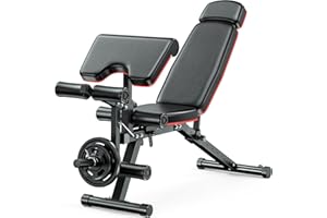 Fostoy Adjustable Weight Bench, 800 LBS Home Gym Workout Bench with Leg Extension and Preacher Pad for Full Body Strength Training, Incline Decline Flat Bench Press for Weight Lifting