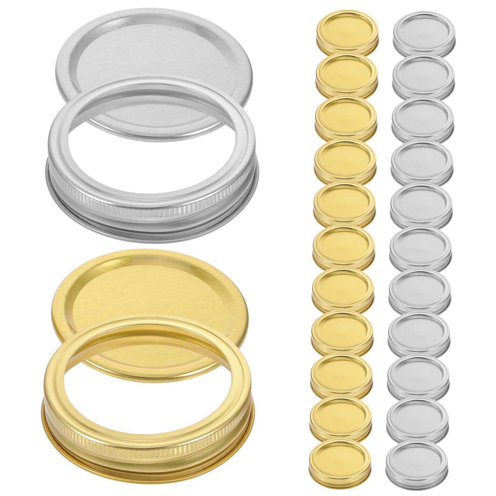 Garneck Sets Jar Lids Canning Lids Ring Wide Mouth Jar Kerr s Storage Caps for Drinking Canning Caps Kerr Canning Silver Tinplate