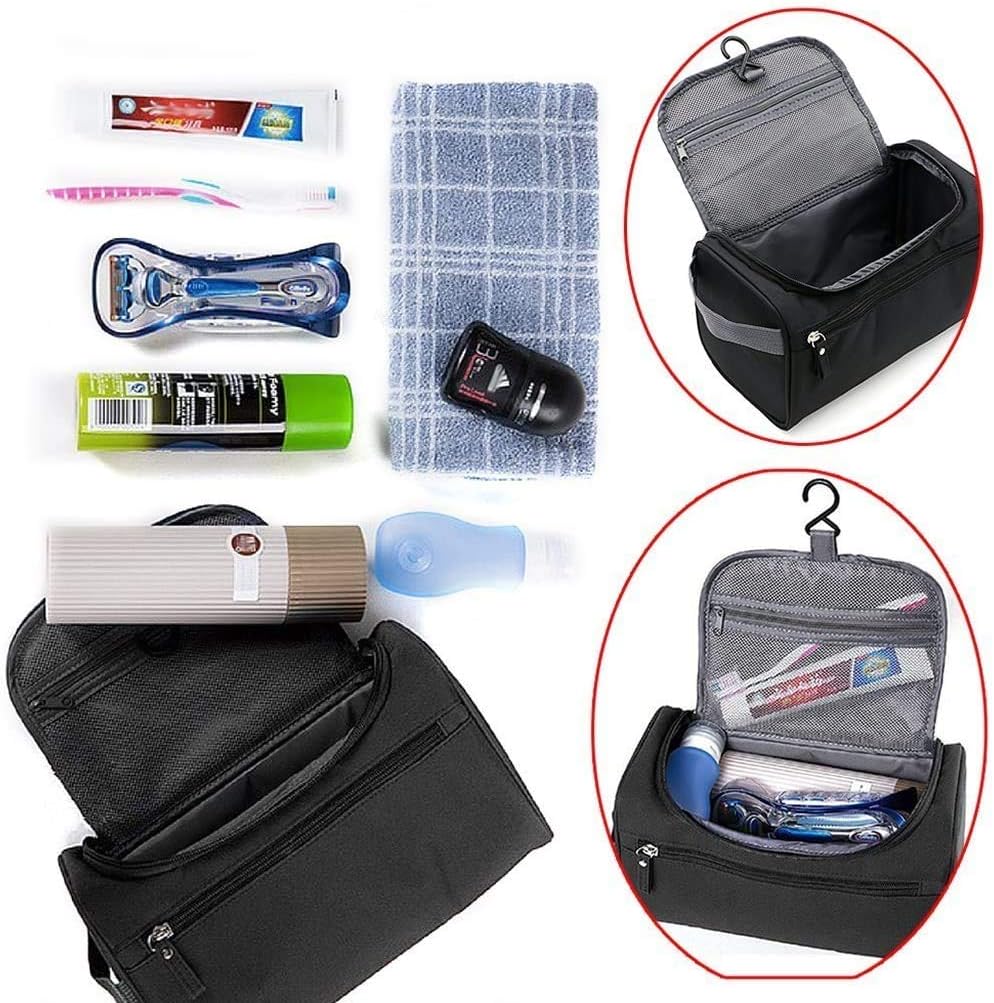Hanging Travel Toiletry Bag Overnight Wash Gym Shaving Bag for Men and Women Ladies Wash Bag, Black, 9.8 x 5.5 x 5.1 inch - Image 5