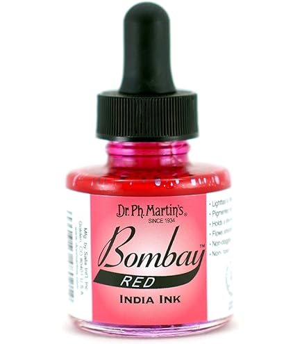 Lot D'encre De Chine Dr. Ph. Martin's Bombay – 12 Bouteilles De 10 Oz – Inde