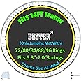 Bzzter Trampoline Replacement Mat,Fits 14ft Round Frame,with 72 80 84 88 96 Rings for Choose,Fits 5.3-7 Inch Springs,10 Rows of Stitching,w/Pull Hook and Gloves,14ft Trampoline Mat