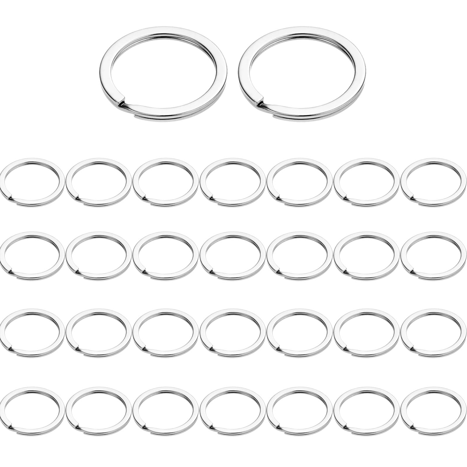 Leliafleury 30Pcs Round Key Rings 25mm Stainless Steel Split Rings Key Ring Hoops Circular Key Chain Rings for Keys Organization DIY Crafts Jewelry Making Bags Accessory