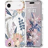 Pepmune Magnetic for iPhone Air Case Floral, Cute Luxury Clear Flower Cover for Women Girls Elegant Aesthetic Soft [Compatible with Magsafe] Protective Phone Case for iPhone Air, Blossom