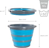 Bramble 2 Pack 10 Litre Collapsible Silicone Bucket Blue Grey Portable view 4