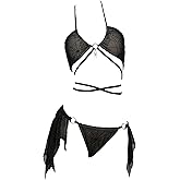 MEOWCOS Pretty Crawler Gothic Swimsuit Spider Web Design Dark Style Swimwear Set