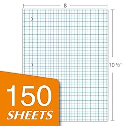 KAISA Graph Paper Filler Paper, 8"x10.5" 4x4