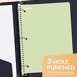 SUNEE Spiral Notebooks, 3 Pack, 1-Subject, College