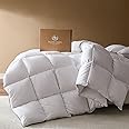 PACIFIC COAST Goose Down Fiber Comforters King Size Duvet Insert, All Season White Comforter, 3D Hidden-Stitch Baffle Box Des
