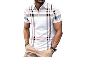 ROOMLINE Men's Polo Shirts 2025 Short Sleeve Casual Polo T Shirt Color Block Slim Fit Golf Shirts with Pocket