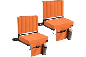 Avocahom 2 Pack Stadium Seat for Bleachers with Back Support and Wide Cushion, Portable Folding Bleacher Seat Includes Cup Holder, Carry Handle & Shoulder Strap, Perfect for Sports Events