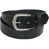 Boston Leather Men's Big & Tall Leather Stretch Belt with Hidden Elastic, 66, Black