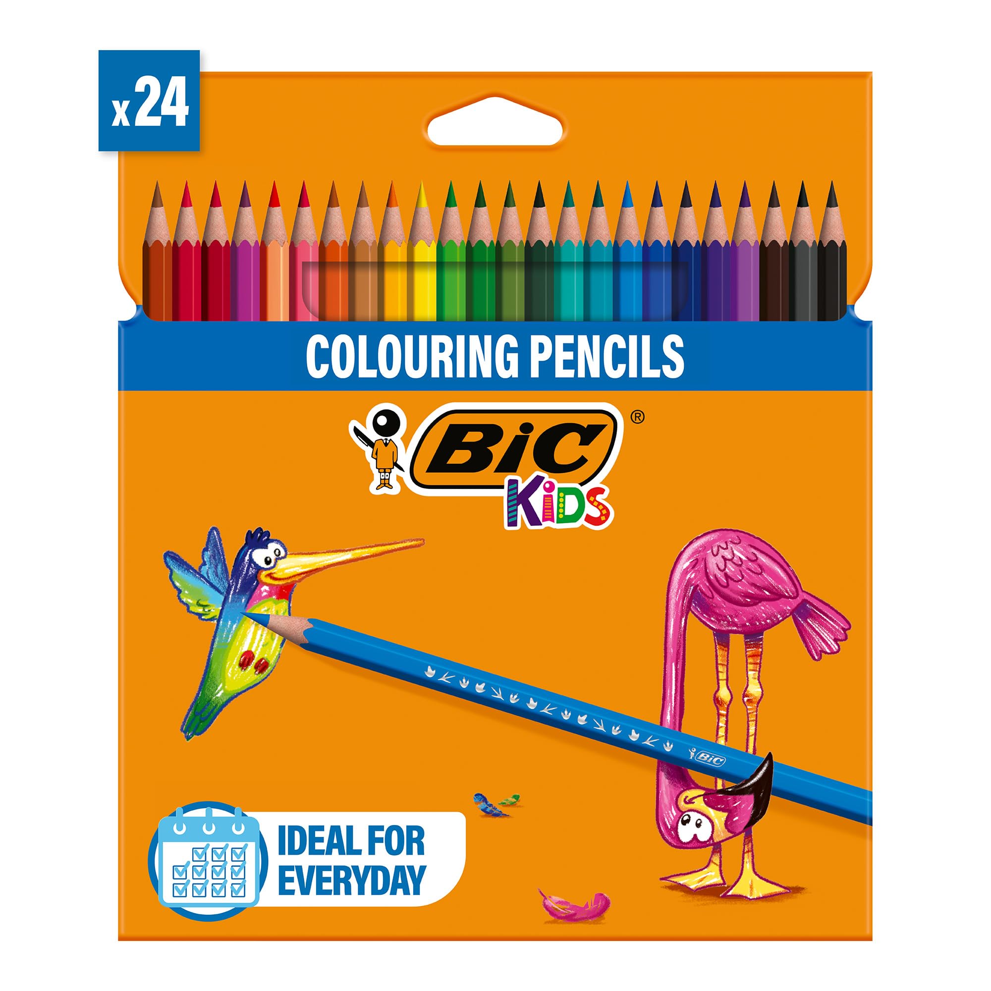 BIC Kids Tropicolours Coloured Pencils, Assorted Colouring Pencils, Back to School Supplies, BIC Pencils for School, 24 Pack