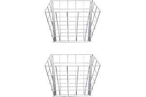 Rugged Ranch SGGBF Wall Mounted Rustproof Galvanized Steel Sheep, Goat, Horse, Rabbit, Guinea Pig, and Cow Livestock Hay Feeder Rack, Silver (2 Pack)