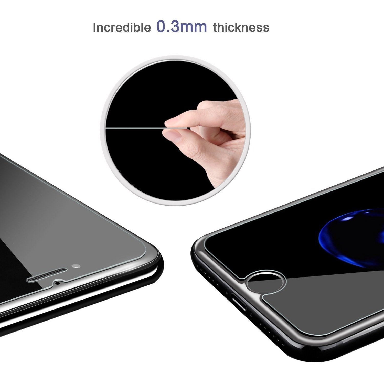 Ultra Clear iPhone 7 Plus Screen Protector SOWTECH 2 Pack Premium Tempered Glass with Scratch Proof HD iPhone 8 Plus Protective Screen Cover with Anti Bubble - Clear