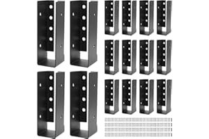 YVHFWOY Concealed Joist Hanger 16PCS,2"x6" Joist Bracket,Framing Bracket,Railing Brackets,Q235B Steel Powder-Coated Joist Bracket Fit for 2"x6" Beam,Swing, Handrail,Fence…