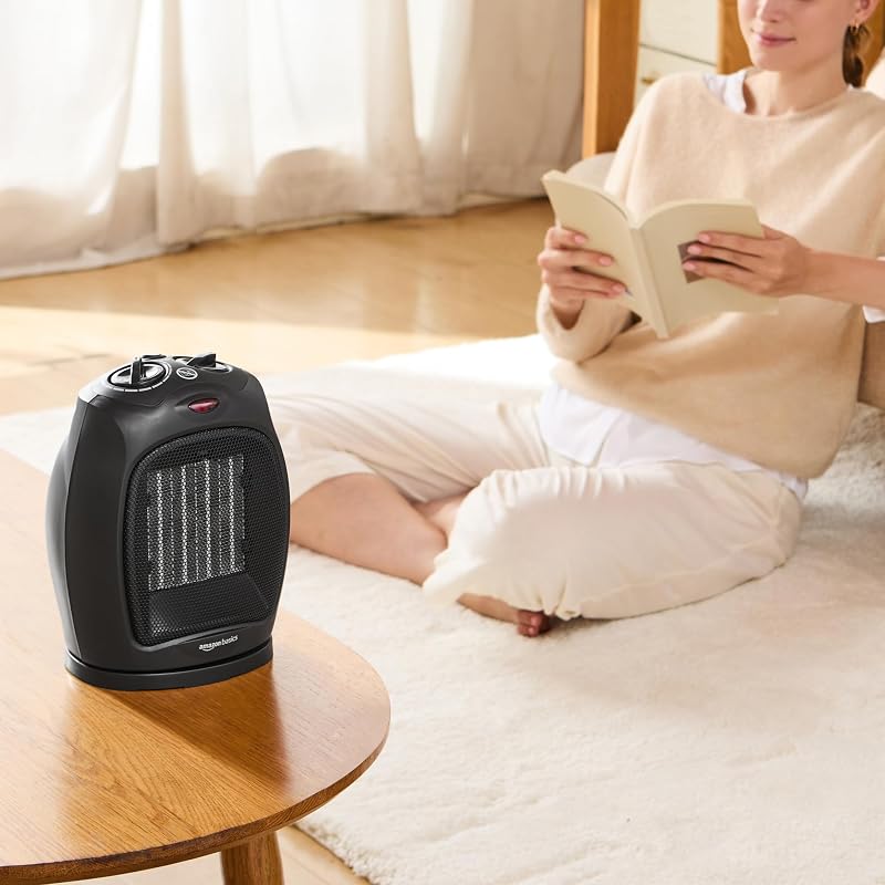 Oszillierende Keramik-Standheizung, 1800 W, mit verstellbarem Thermostat - Schwarz — Foto 7 von 7