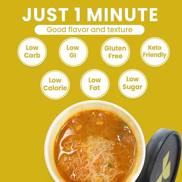 HETHSTIA KONJAC NOODLES KIMCHI SOUP– 6-PACK SHIRATAKI ANGEL HAIR PASTA, LOW CARB INSTANT ASIAN KONJAC RAMEN KIMCHI BROTH, LOW GI, GLUTEN-FREE, LOW FAT, LOW CALORIE, HEALTHY & HOLIDAY FOOD GIFT