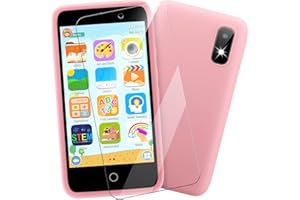 MINIBEAR Kids Toy Smartphone, 3.97" Toddler Dual Camera Learning Toys, 201+ Educational Games Play Phone No WiFi for Girls Boys 3-12 Christmas Birthday Gifts with 32g SD Card (Pink)