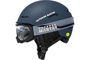 OutdoorMaster Ski Helmet Set,ELK MIPS Ski Helmet with OTG Ski Goggles - MIPS Snowboard Helmet Set for Men, Women & Youth