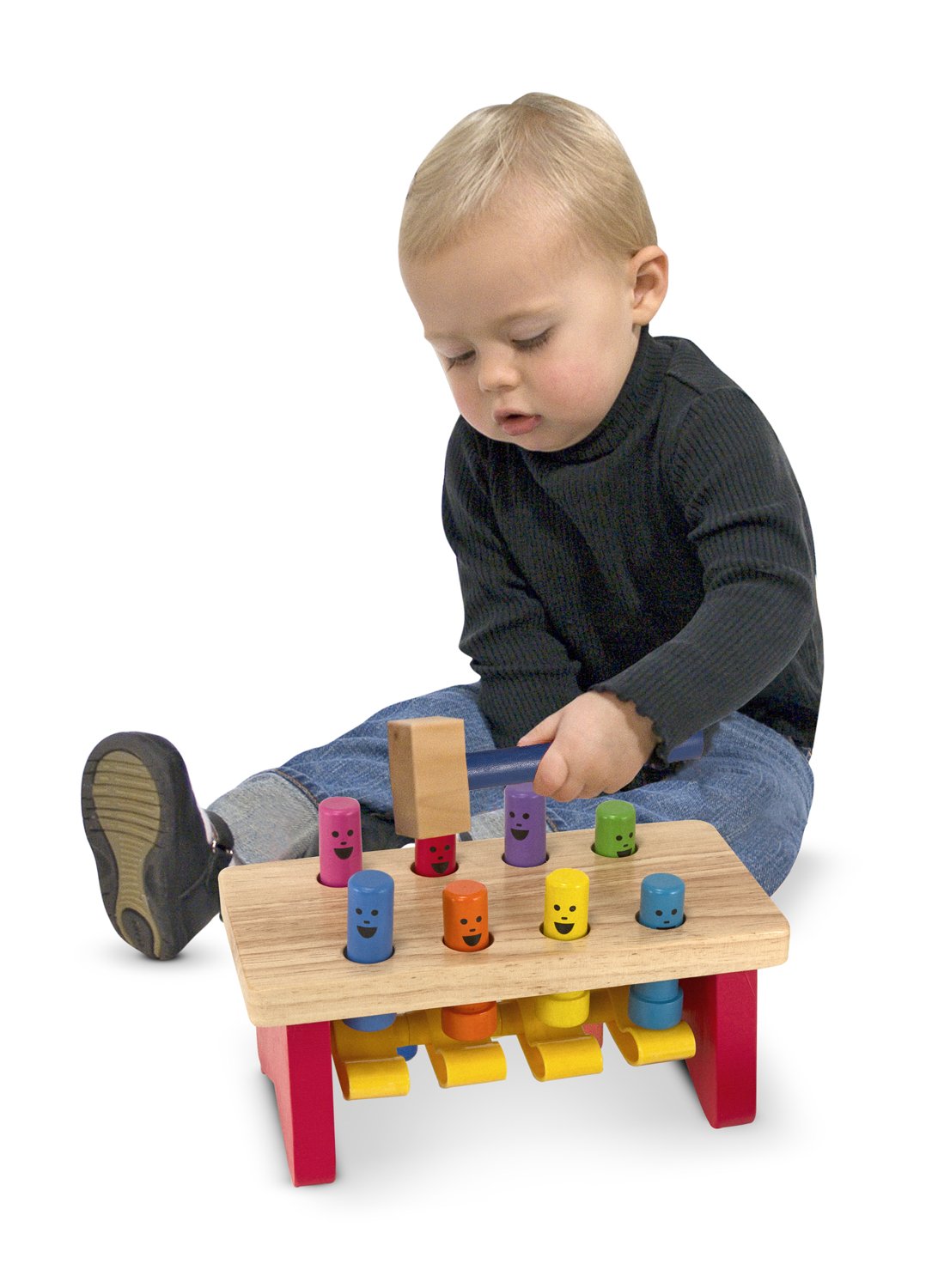 Melissa Doug Deluxe Pounding Bench Wooden Toy With Mallet eBay