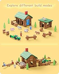 SainSmart Jr. Wooden Log Cabin Set Farm Building