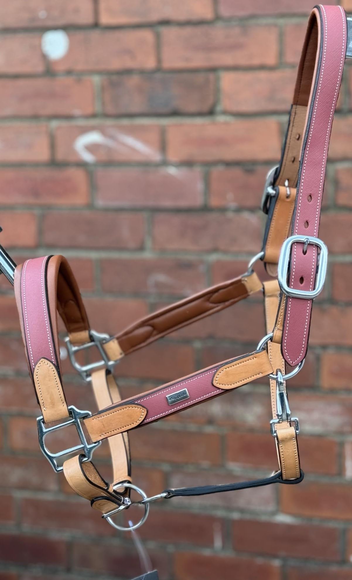 ARGENTINIAN LEATHER HEADCOLLAR HALTER COW LEATHER EXTRMELY SOFT LEATHER DUSKY PINK (Cob)